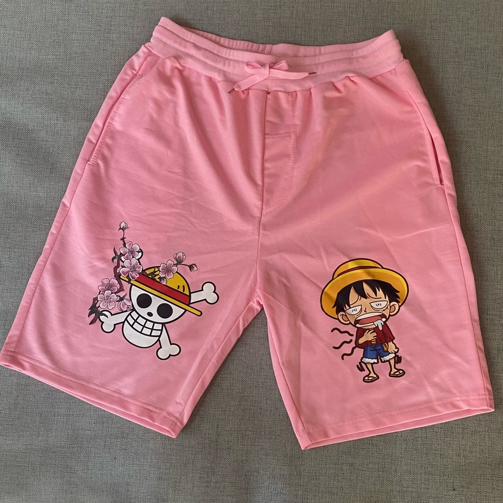 One Piece anime inspired shorts, pink, women’s, size XXL, runs small!